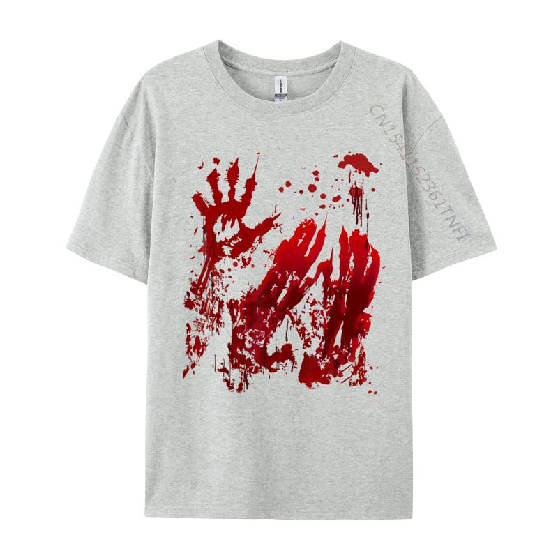 Bloody Red Blood Splatter Halloween Zombie Fashionable Luxury Designer T-Shirts Coupons Pure Cotton Mens T Shirt Simple Style