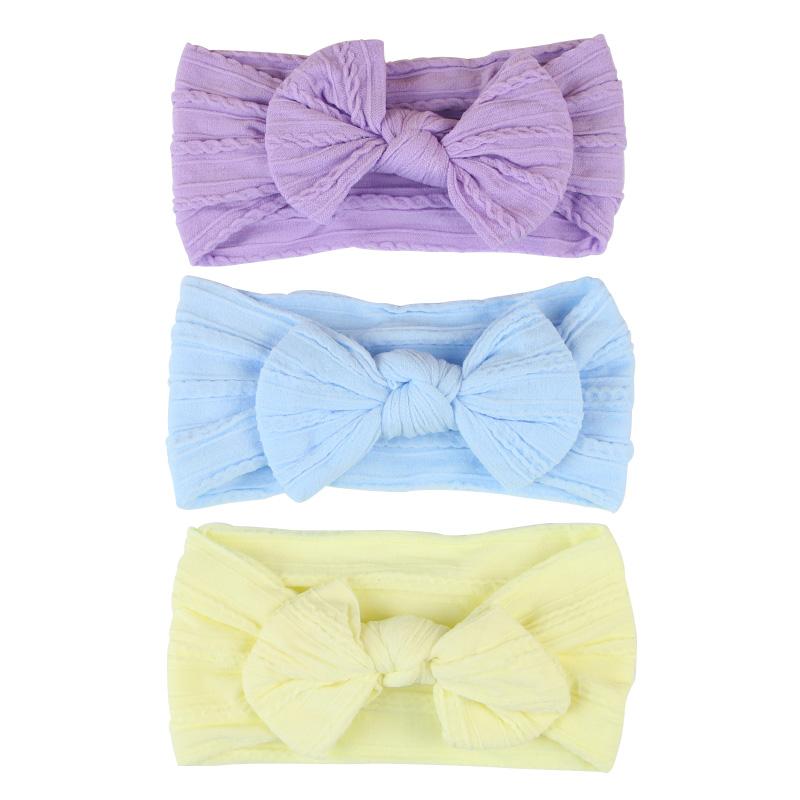 3Pcs/Set New Bows Baby Girls Headband Soft Nylon Elastic Infant Toddler Hair Band For Newborn Baby Hair Accessories Gift