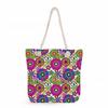 Flower Print Thick Rope Single-shoulder Beach Bag 7357 CLE