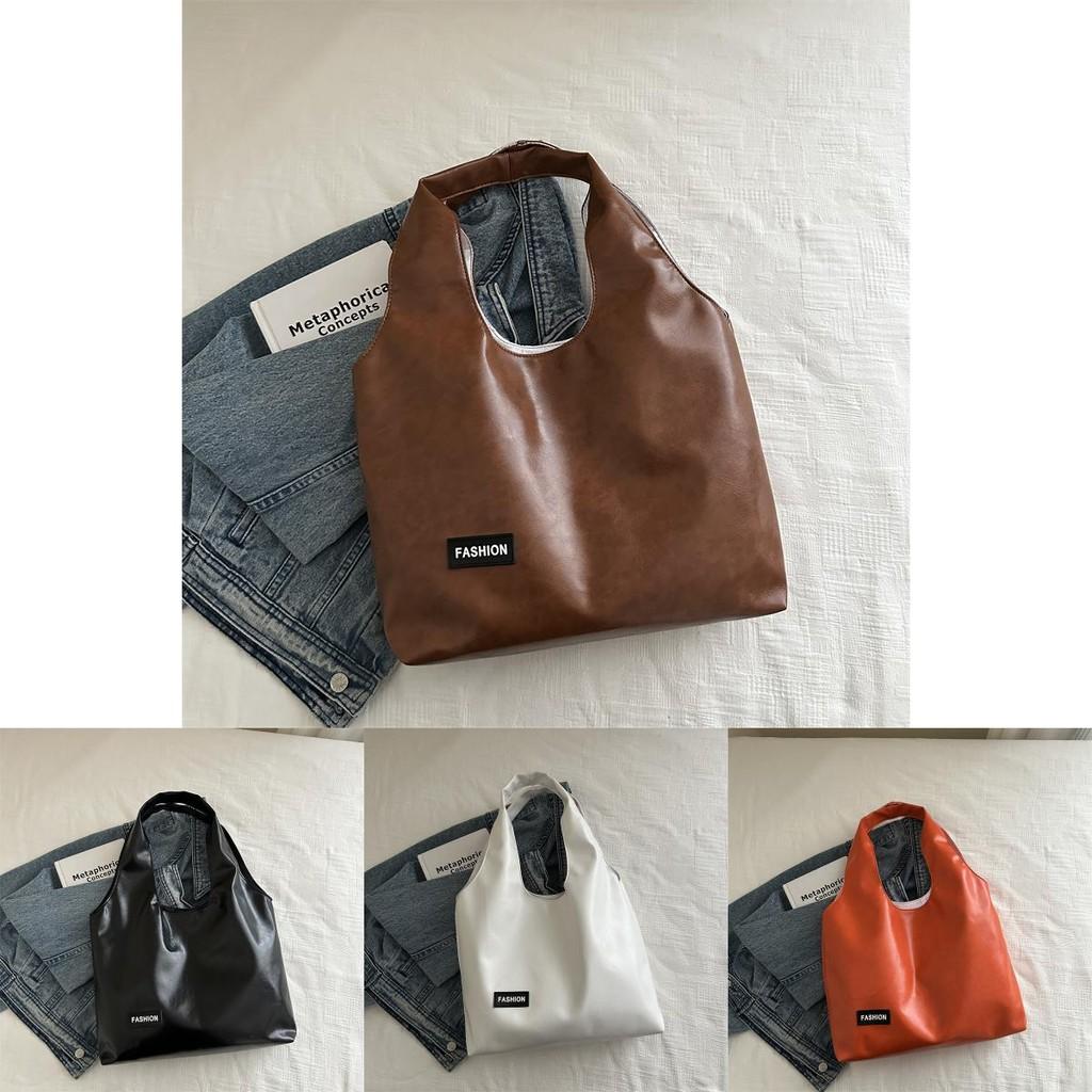 Retro Stylish Large Capacity Tote Bag For Women With Simple Design And Multiple Colors