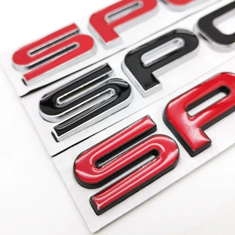 3D Metal Sport Car Rear Trunk Side Fender Emblem Badge Decals Sticker Styling Accessories