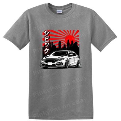 Car Enthusiast T Shirt Cool Japanese Style Civic Graphic Tee Art Design
