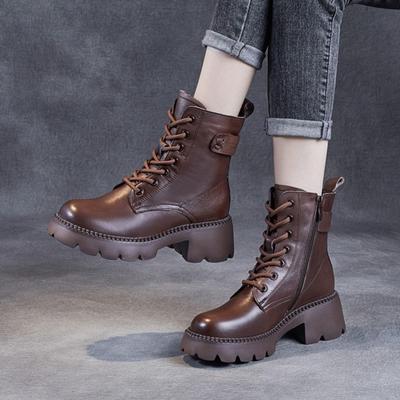 Plysj Allsidige Støvler med Myk Såle Ekte Skinn Damesko