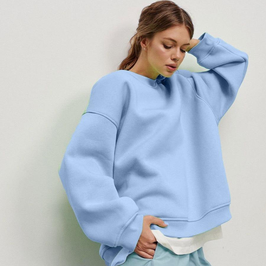 Women's Oversized Sweatshirts Crewneck Casual Lounge Spring Fall Outfits Basic Loose Fit Long Sleeve Pullover Tops for Women Soft Workout Sweatshirt