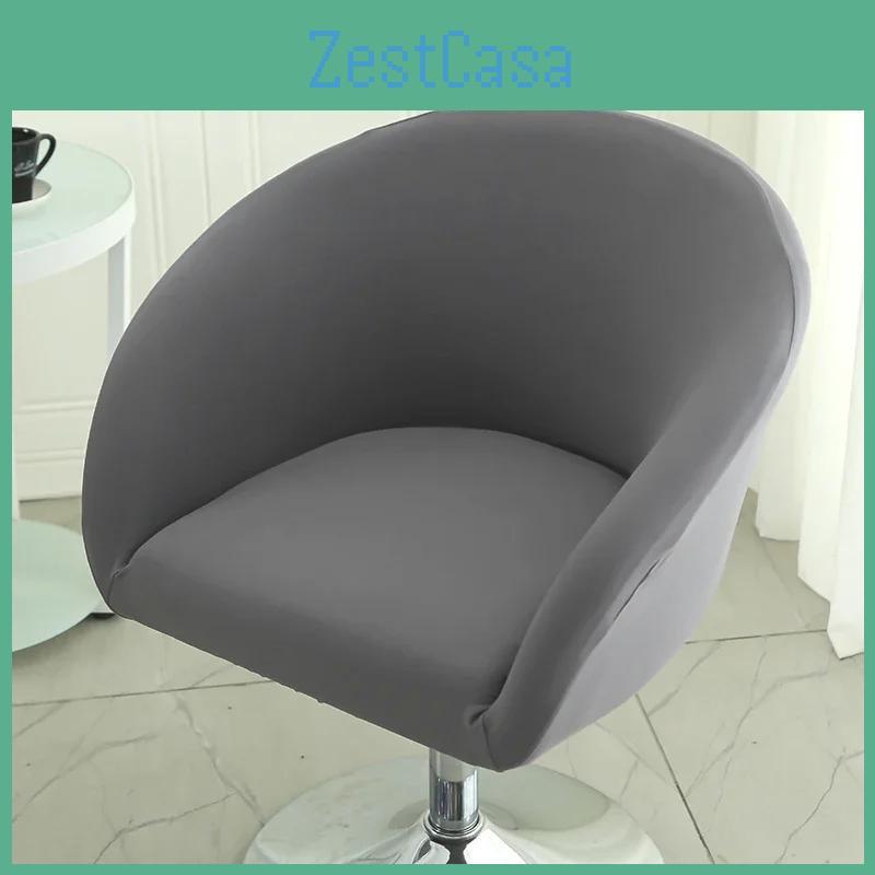 Elastic Semicircular Cover Chair Dining Chairs Slipcovers Accent Curved Chairs Dustproof Covers Armchair Seat Case Home Decor