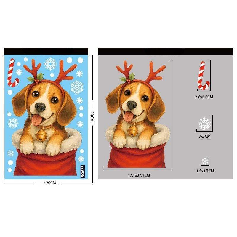 Decoratiuni de Crăciun Autocolante pentru fereastră Desen animat Elan Moș Crăciun Om de zăpadă Autocolante cu oglindă de Crăciun Autocolant pentru Crăciun Fericit Anul Nou