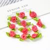 50/100PCS Mini Handmade Rose Flower Satin Ribbon Rosettes Fabric Appliques For DIY Wedding Decoration Craft Sewing Accessories