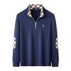MONTAGUT Men's Plaid Polo Collar Long Sleeve Sweatshirt