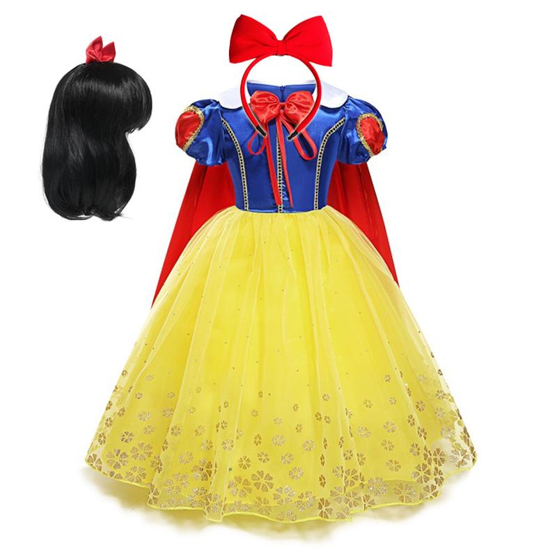 Vestido de Princesa Blancanieves para Niñas con Capa Disfraz Cosplay de Hada para Niños Fiesta de Cumpleaños Carnaval Ropa Disfraz de Halloween