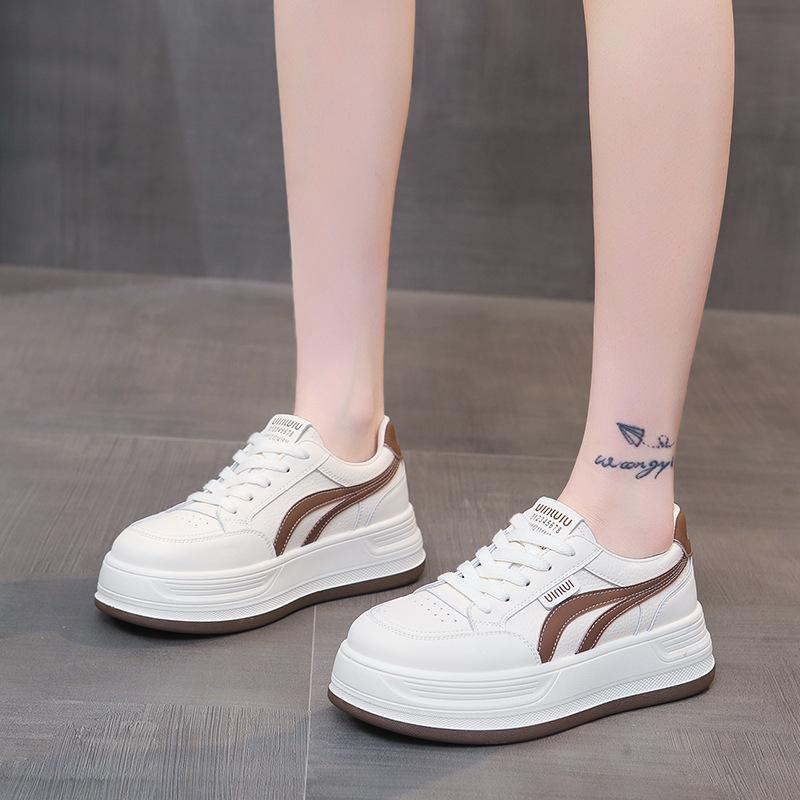 

Little white shoes women s platform 2025 autumn new heightening casual shoes lace-up casual board shoes sports shoes factory 40