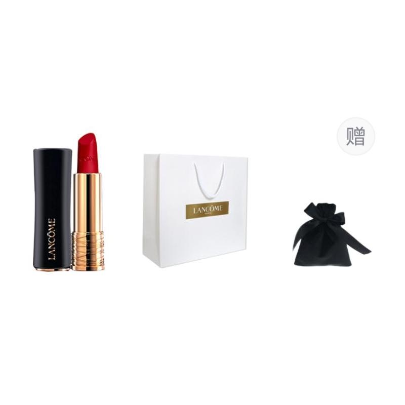 Lancôme Новый подарочный набор Jingchun Xiaoman с акцентом на талию, легко наносится, помада + фирменная сумочка + бархатный подарочный мешок Увлажняющая для талии 196 красный