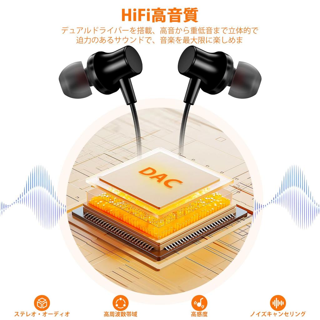 ASKUBSKU Wired Earphones with Magnetic Calls Remote USB Earphones Compatible with iPhone 15 Pro Max iPad Air 5 Mini OPPO Reno Redmi Note 13 Pixel USB