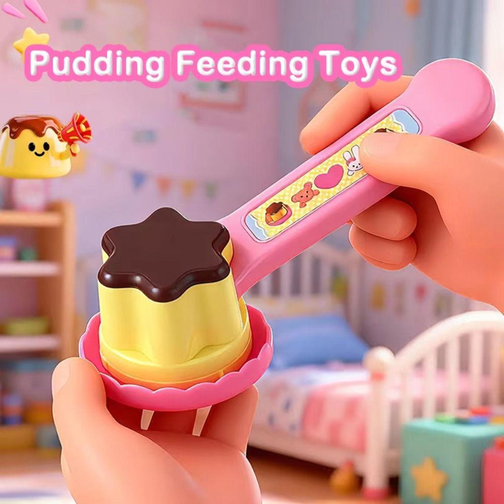 6Pcs/Set Little Bearshape Pudding Feeding Set Pretend Play Early Education Lunch Box Pudding Toy Kawaii Simulation Model