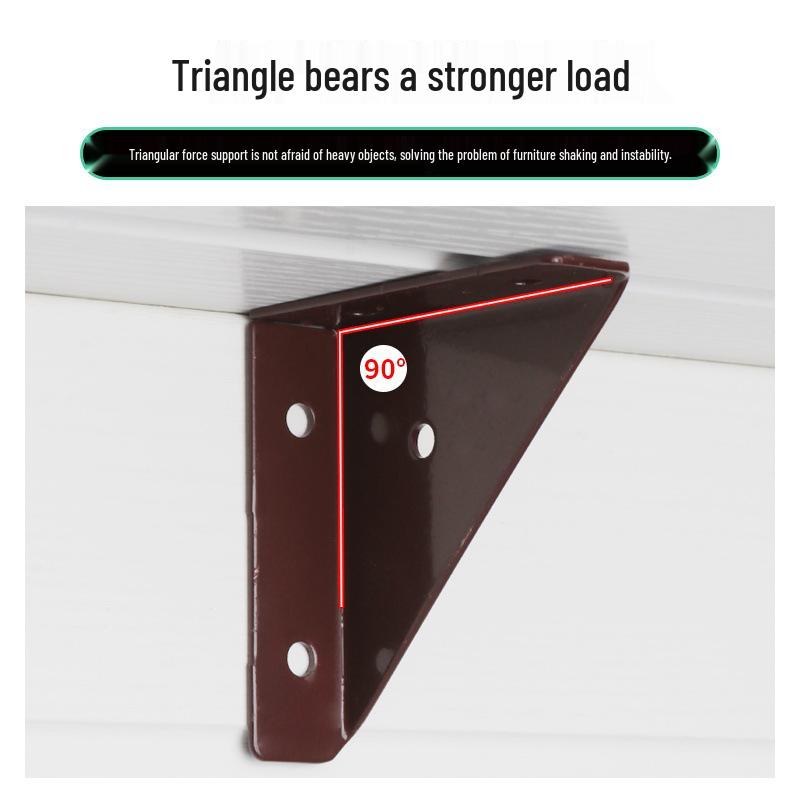 Black Powder-Coated Three-Sided Angle Iron Bracket for Kitchen Cabinet Reinforcement and Support
