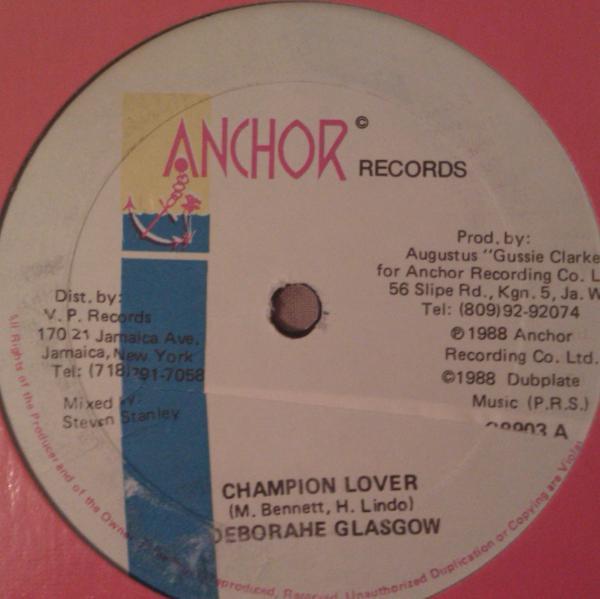 

12inch Record DEBORAHE GLASGOW Champion Lover G8903 Anchor Records 1988 US Reggae Ska Dub Used