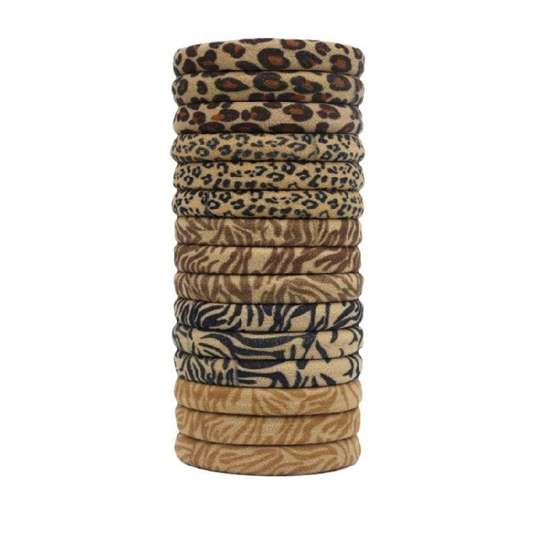 Leopard Pattern Hair Tie Elastic Scrunchies Fashion Towel Rings Hair Rope for Women Girl Daily Use Hair Ornament 5pcs