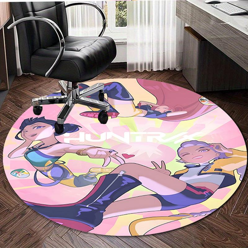 1pc KPop Demon Hunters2 Design Printed Area Round Carpet for Bedroom Living Room Home Decor Rugs Mat Non Slip Mat Rug for Bedside