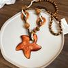 Bohemian Wood Bead Star Pendant Necklace Handmade Hypoallergenic Boho Accessory for Women Birthday Gift Daily Wear