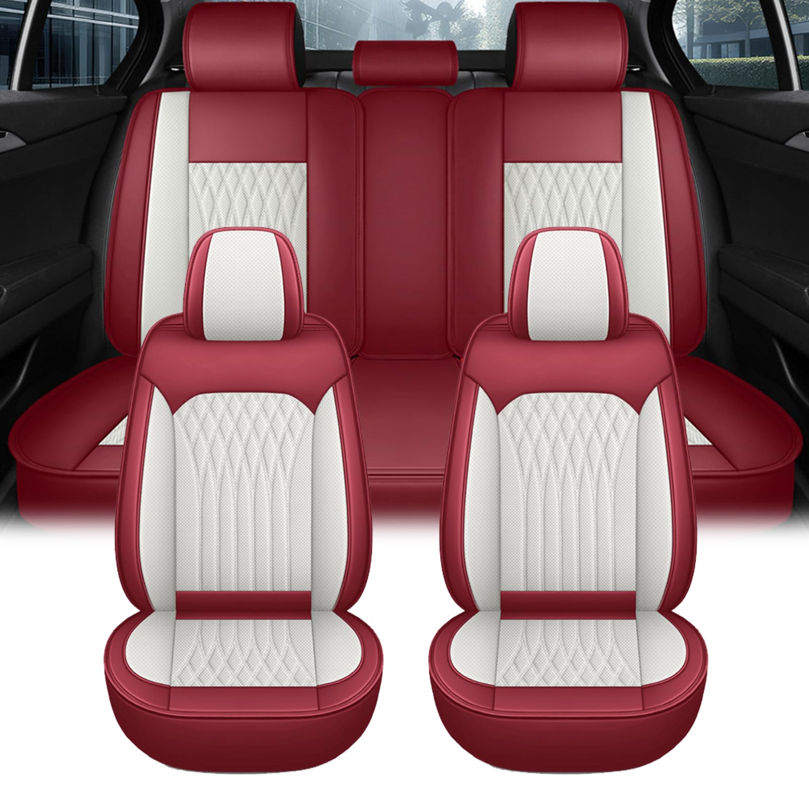 

Suzuki Everyday Van DA17V Everyday Wagon DA17W Чехол на сиденье автомобиля, Кожаный материал, 5 мест, One Size красный