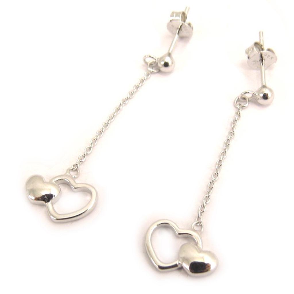 Les Trésors De Lily [L1268] - Silver 'Love' Silver Earrings (rhodium-plated) - 35x10 Mm
