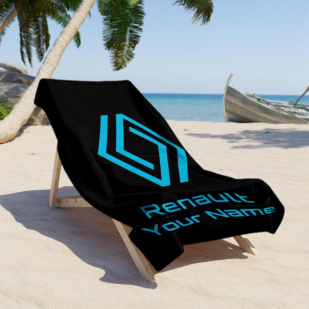 Renault Personalized Name Beach Towel Super Soft & Absorbent Ideal for Travel Outdoor Swim Pool Yoga Surf Camping Hiking Gym Gift Holiday