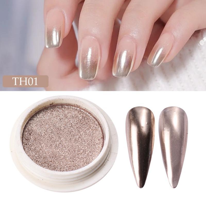 

Explosions Titanium Magic Mirror Powder Nail Polish Glue Hook Edge Solid Mirror Powder Gold Silver Nail Jewelry