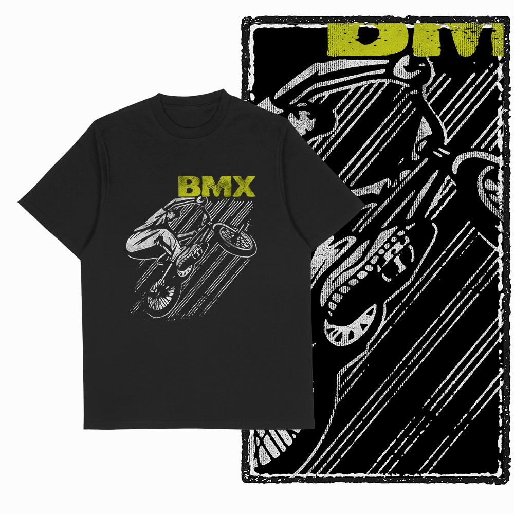

Coolmind YIB BMX Print 100% Cotton Exclusive Graphic Men T shirt for men cotton Big Size Cool BLACK men s novelty tee shirt 2XL