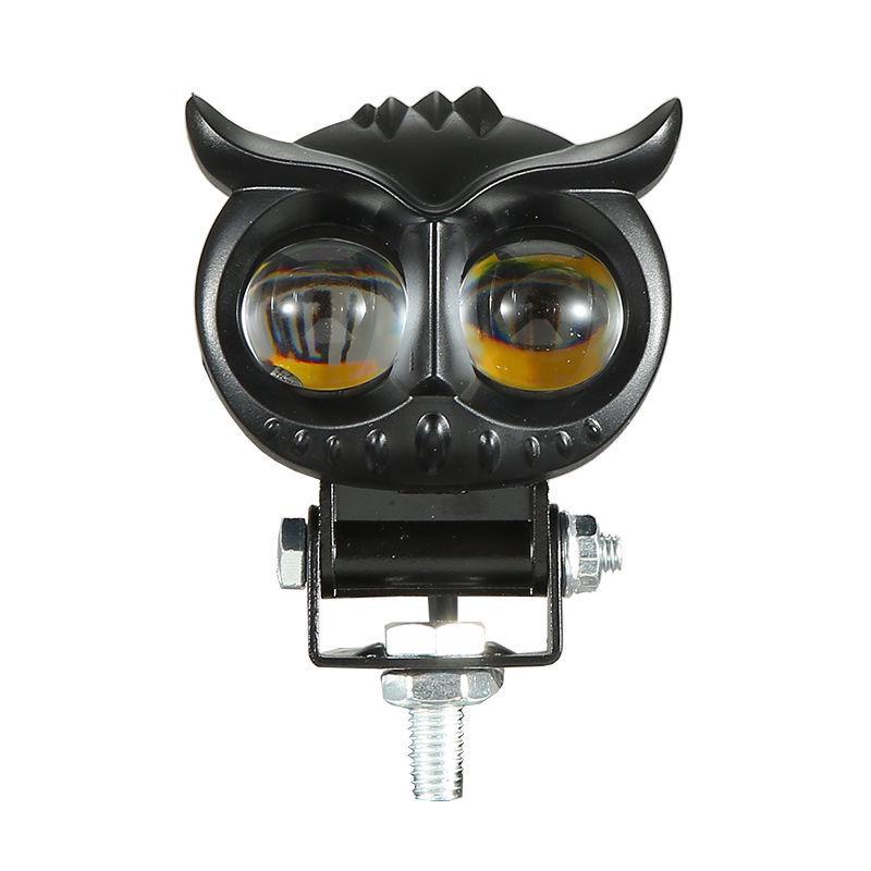 

LED Owl Spotlight with Four Modes - Color-Changing, Waterproof, Outdoor Motorcycle Use (9-85V) Steady Yellow + White чёрный