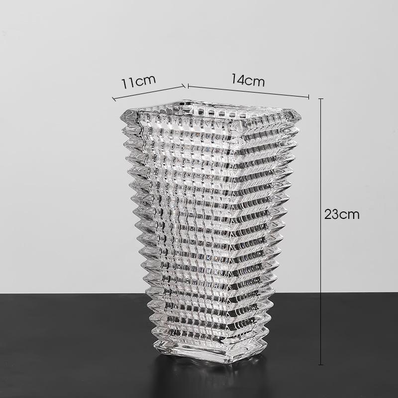 

Легкая роскошь Украшение свадебной комнаты Украшение ваз Свадебные украшения для гостиной Хрустальные стеклянные цветы Церемония открытия новоселья Square transparent small (23cm)