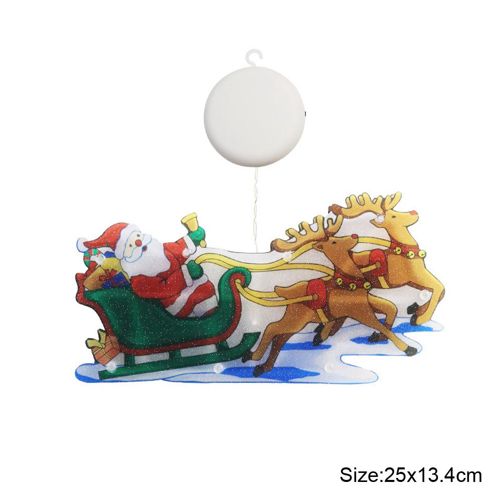 

1pc LED Christmas Sucker Lamp LED Curtain Hanging Light Battery Powered Fairy String Lights for Christmas Window Decor
