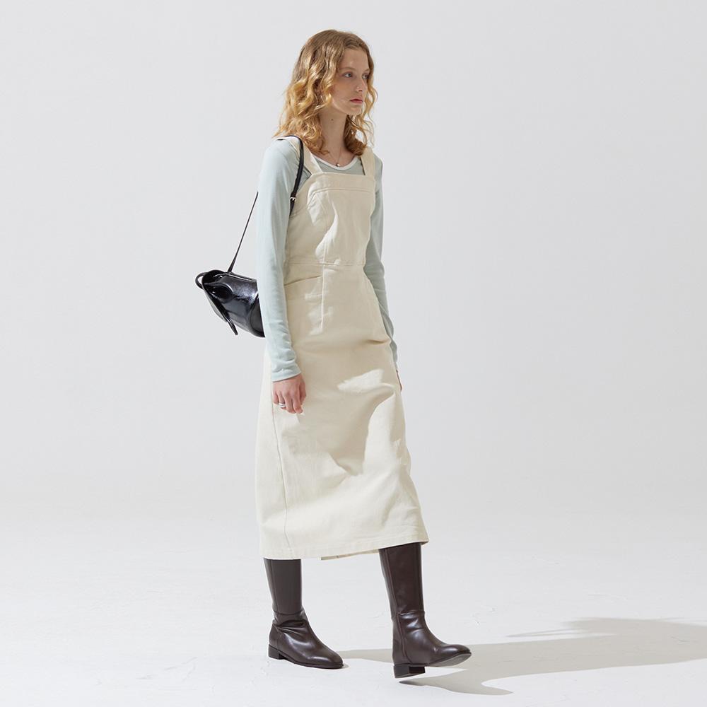 Adowl Whip Shoulder Strap Long Dress - Ivory