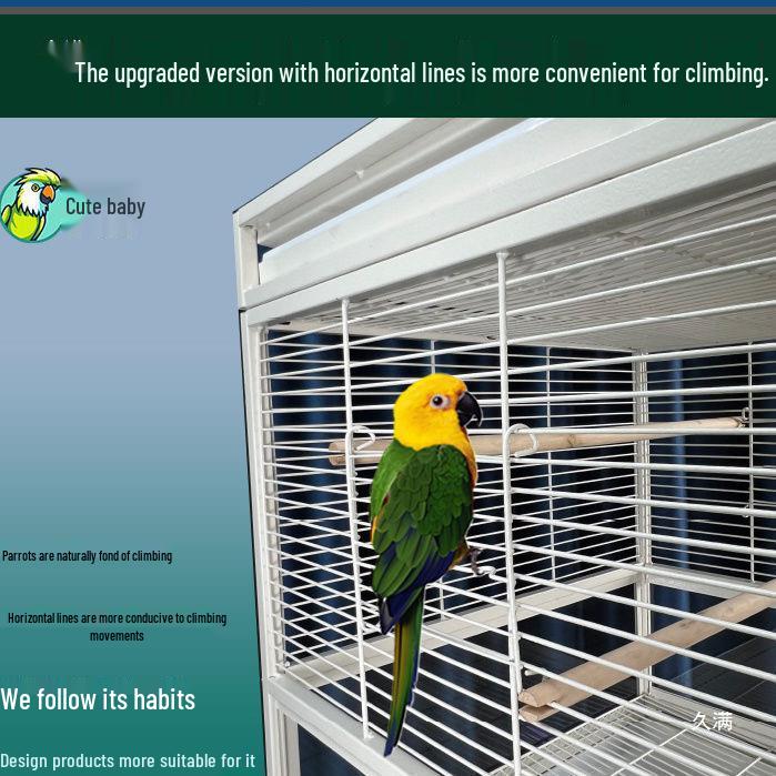 Monk & Cockatiel Double-Layer Extra-Large Budgie Villa Cage with Anti-Splatter Design