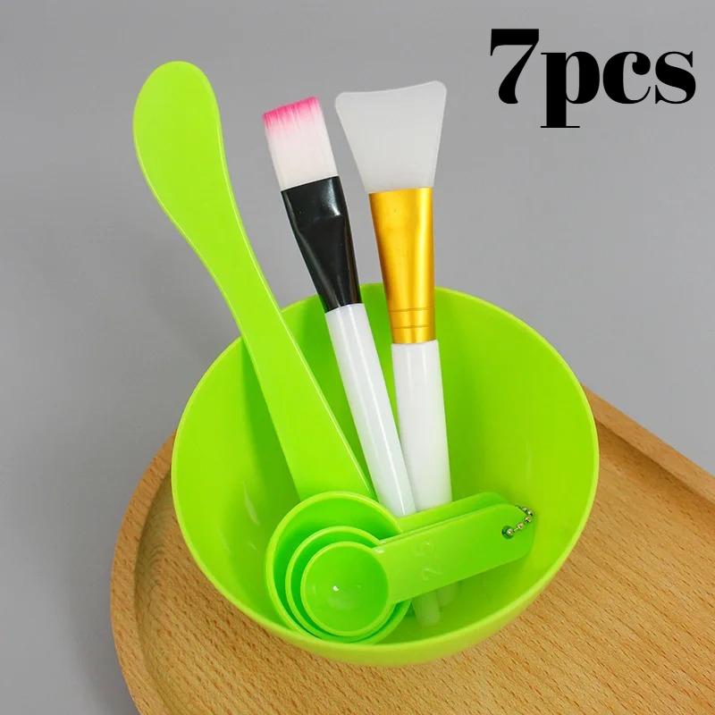 

Набор из 7 предметов: миска для смешивания масок для лица, набор инструментов для смешивания масок для лица своими руками, миска для масок для лица, палочка, шпатель, силиконовые мягкие кисти для лица, ложки зелёный