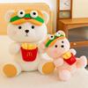Adorable Large Burger And Fries Bear Plush Toy Cute Stuffed Animal Pillow Gift