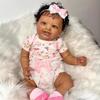 24 " 60 Cm Black Skin Rebirth Baby Doll Girl KODI Sof Cloth Body Simulation Reborn Dolls Lifelike Handmade Rooted Short Curly Hair Newborn Babies Doll