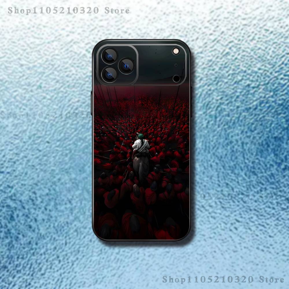 Imam Hussain Shia Ali Phone Case For iPhone 17,16,15,14,13,12,11,Pro Max,XSX,,XR,SE,Mini,8,7,Soft Silicone Black Cover