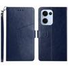 For Oppo Reno13 5G (Global) Case with Wrist Strap Y Shaped Lines Imprint Leather Phone Cover