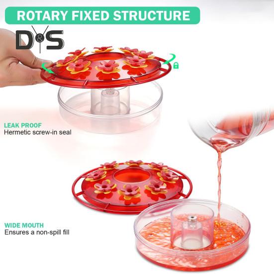 450ml Hummingbird Feeder with Perch And Feeding Ports Outdoor Hanging Wildbird Feeder for Garden Backyard Decor