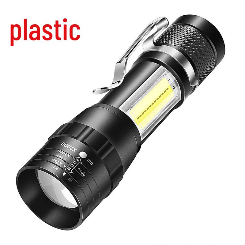Compact LED Flashlight with Telescopic Zoom, USB Rechargeable, Portable Design