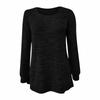 Women's Color U-Neck Ruffled Long Sleeve Casual Puff Sleeve Bottoming Shirt
