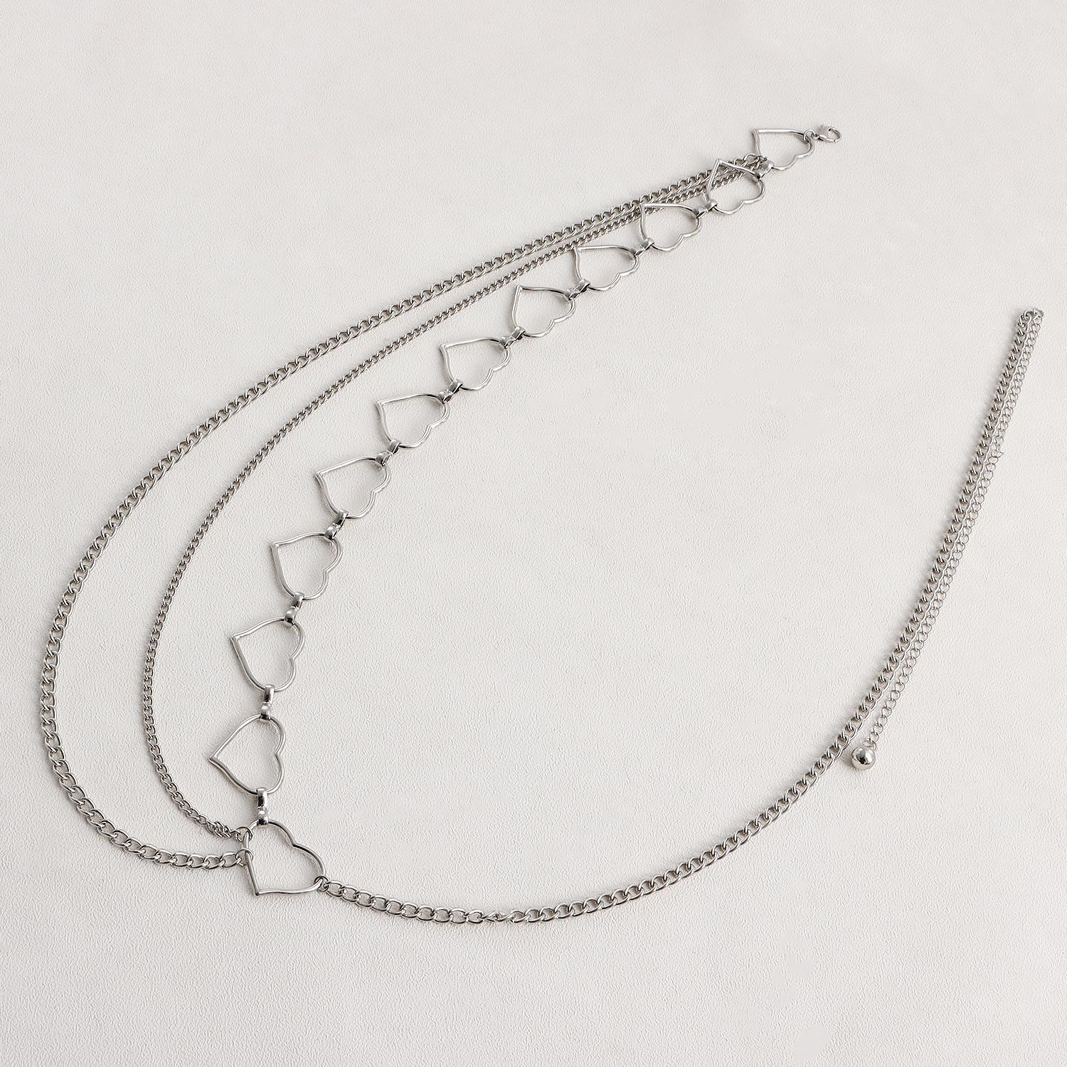 Любовь Цепочка на Талию Универсальный Пояс Женский Декоративный Пояс для Платья с Юбкой Брюками Цепочка в Форме Сердца Летние Аксессуары Женские