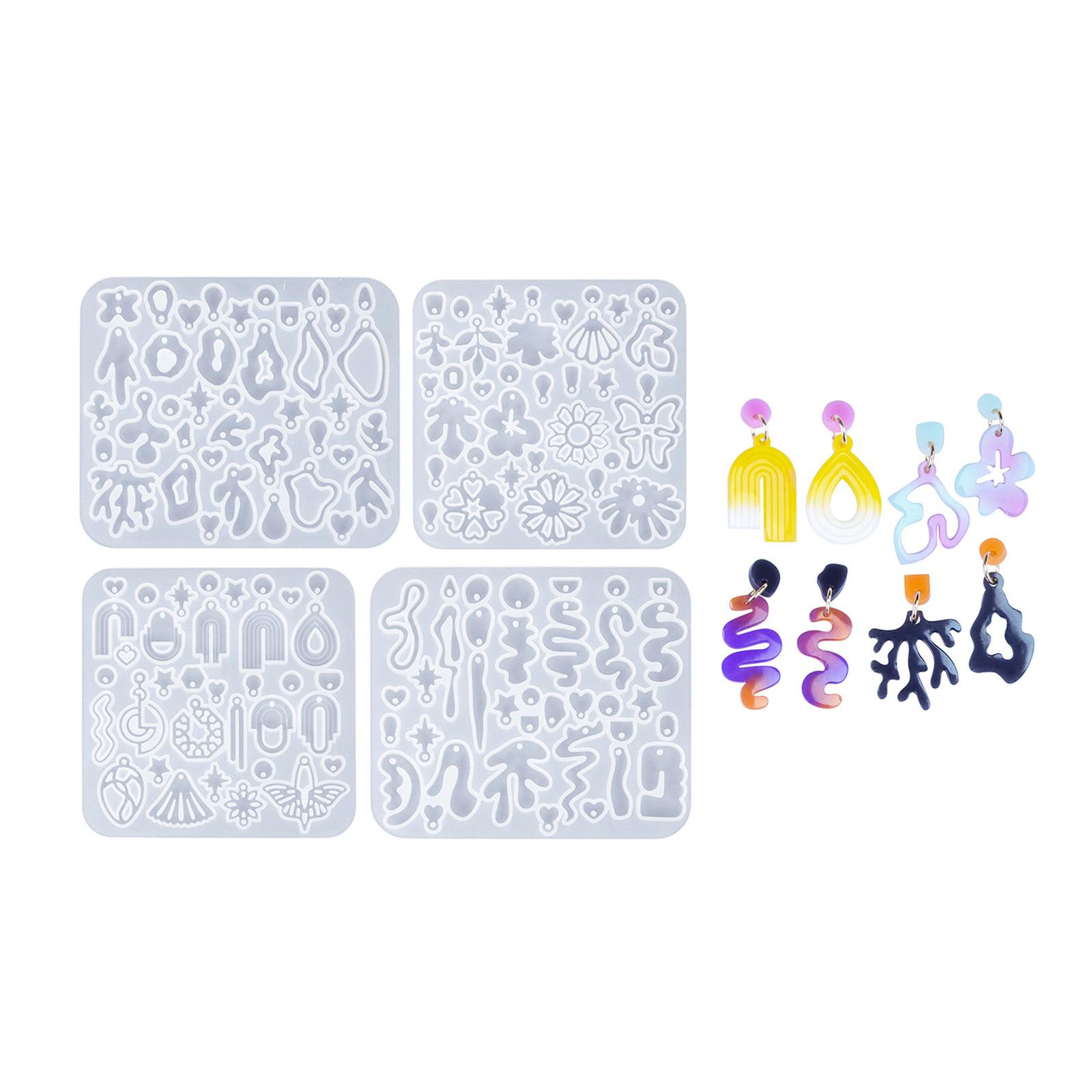 

4 шт. Эпоксидная форма для серег, Геометрическая неправильная форма для серег, Силиконовые формы для подвесок для ушей для любителей рукоделия