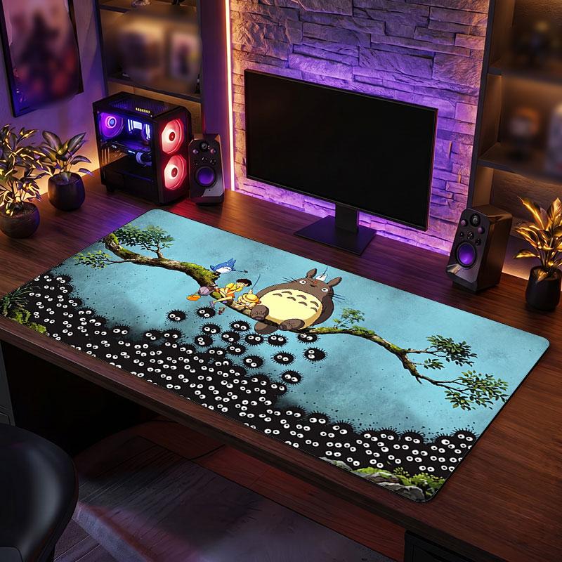 Grand Tapis de SourisMon Voisin Totoro Étendu Tapis de Bureau Souple Gaming Bureau Décoration Table d'Ordinateur Tapis