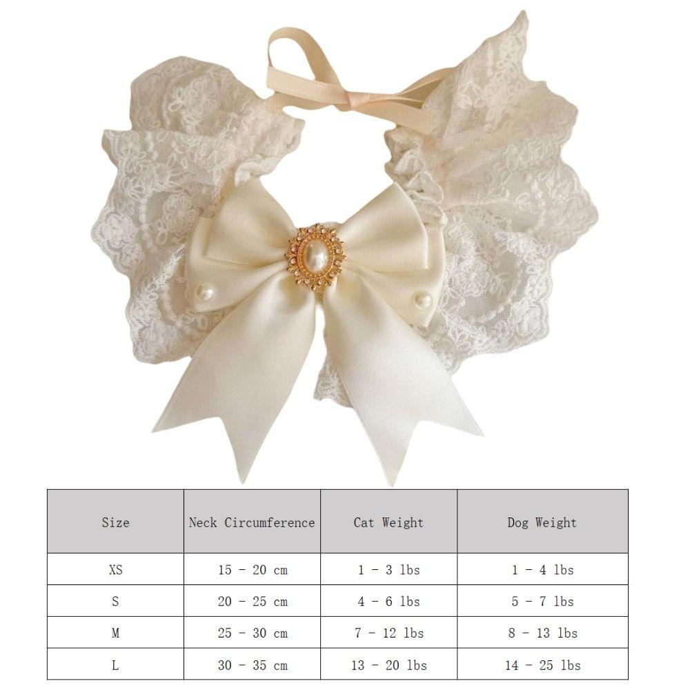 Durable Adjustable Cat Lace Bow Bib Sweet Decorative Cat Collar Dress Up Adorable Cat Scarf Photo Shooting