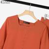 ZANZEA Womens Blouse and Pants Casual Two Piece Trousers Suit Set