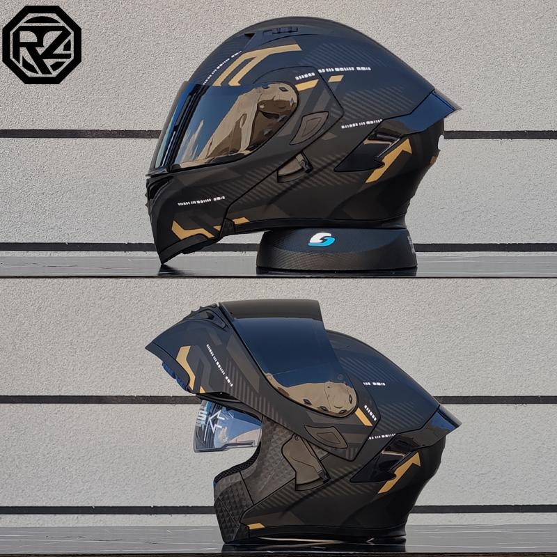 Motorradhelme Doppelvisier Modularer Klapphelm DOT-geprüft Integralhelm Motorrad-Rennhelm Klapphelm für Motorrad