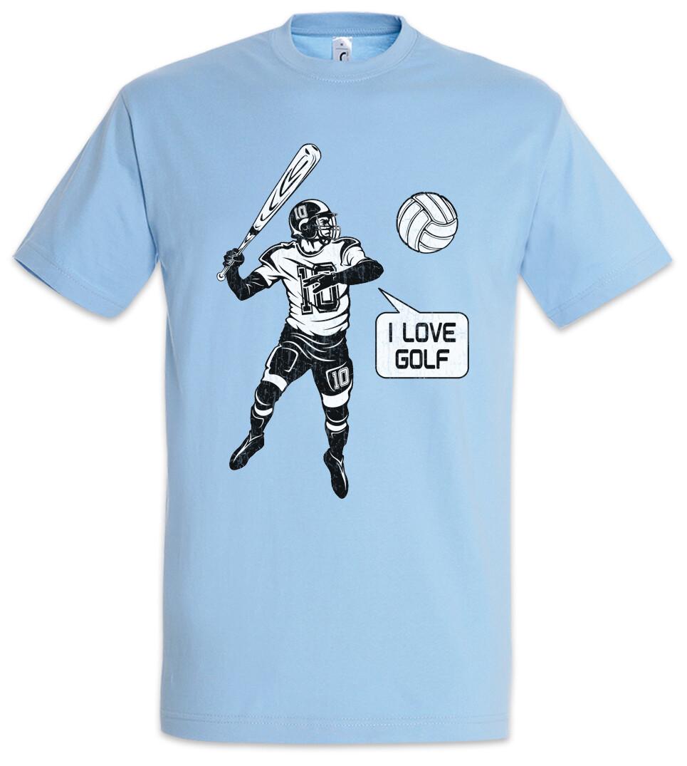 I Love Golf T-Shirt Sport Fun Player Love Addiction Baseball Volleyball Football S