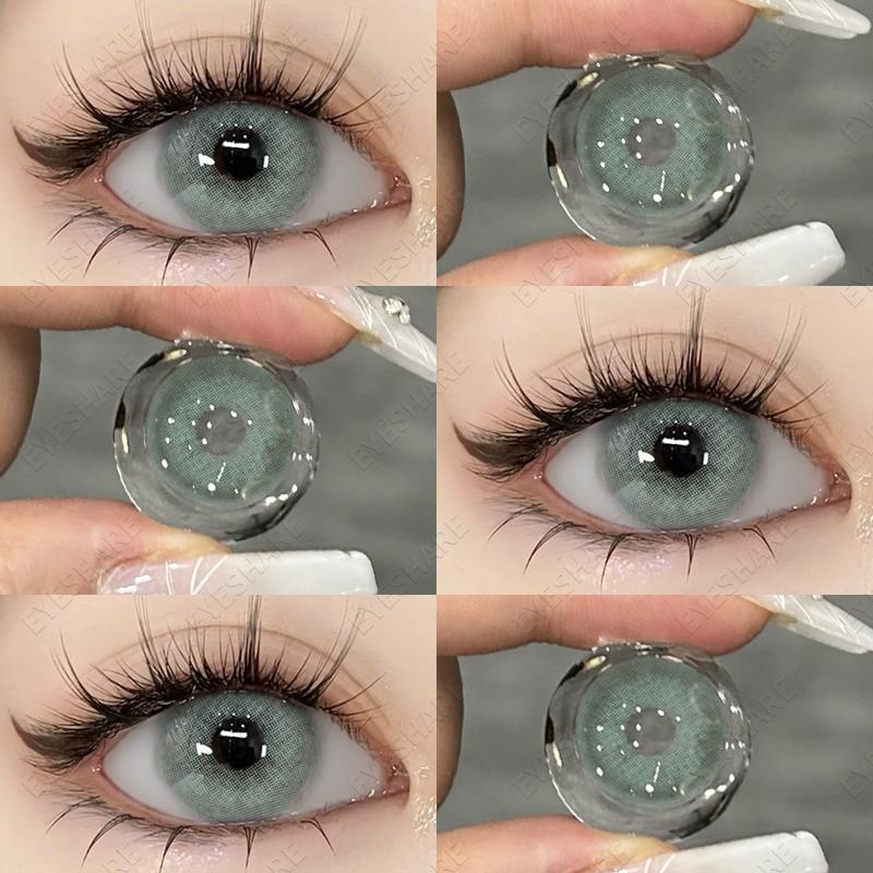 Eyeshare 1 Pair Miki Brown Contact Lenses Colored Lens Soft Contacts With Case Yearly Makeup