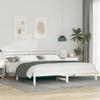 White Bed Frame with Headboard 180 x 200 cm Solid Pine Wood