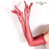 Luoying8456 Glossy Cicada Wing Fingerless Gloves - Fashionable, Silky, Shiny Smooth Jade Fingers